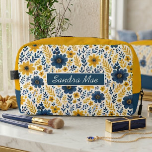 Elegant Mediterranean Floral Art Toiletry Bag