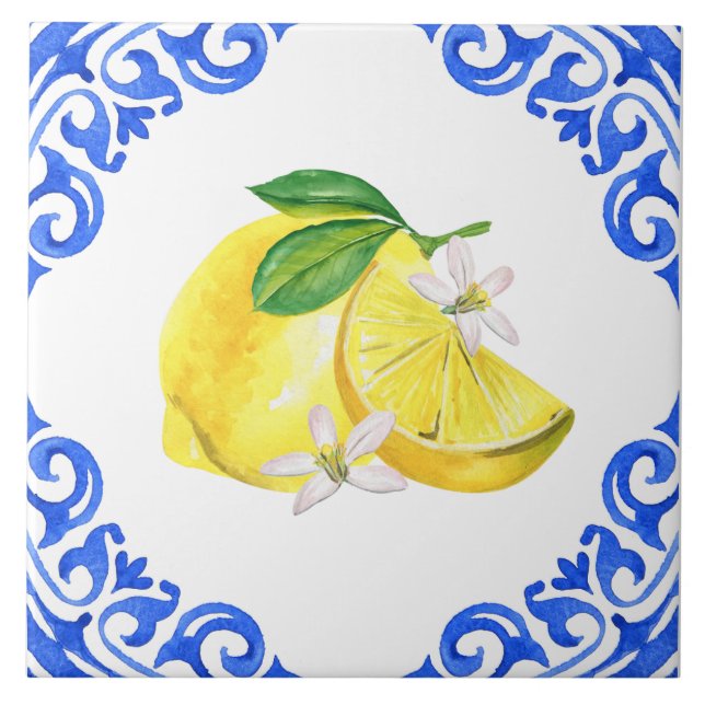 Elegant Mediterranean Italian Lemon Tile (Front)