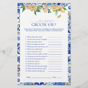 Elegant Mediterranean Lemon Bridal Shower Game