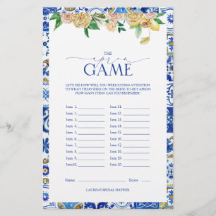 Elegant Mediterranean Lemon Bridal Shower Game