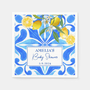 Elegant Mediterranean Lemon citrus Baba Shower Napkin