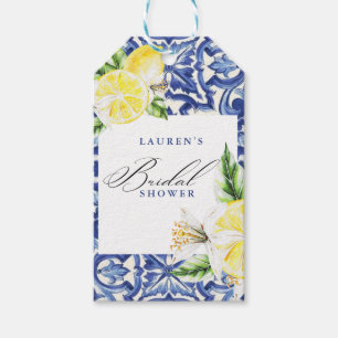 Elegant Mediterranean Lemon Floral Bridal Shower Gift Tags