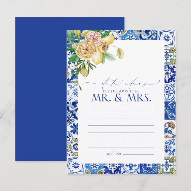 Elegant Mediterranean Lemon Floral Date Ideas Postcard (Front/Back)