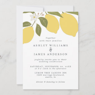 Elegant Mediterranean Lemon Theme Invitation