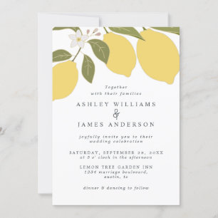 Elegant Mediterranean Lemon Theme Invitation