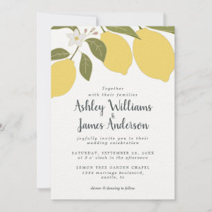 Elegant Mediterranean Lemon Theme Invitation