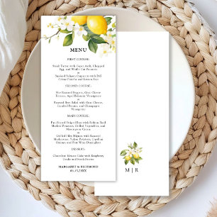 Elegant Mediterranean Lemon Wedding Menu