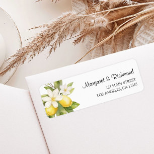 Elegant Mediterranean Lemon Wedding Return Address