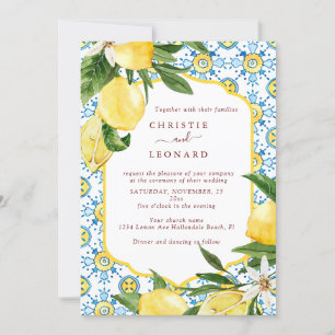 Elegant Mediterranean Lemons Wedding Invitation