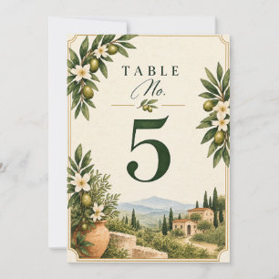 Elegant Mediterranean Olive Branch Wedding Table N Invitation