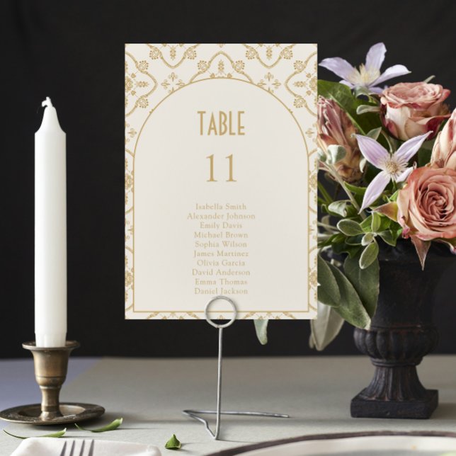 Elegant Mediterranean Tile Wedding Table Number (Creator Uploaded)