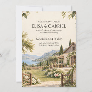 Elegant Mediterranean Wedding Invitation