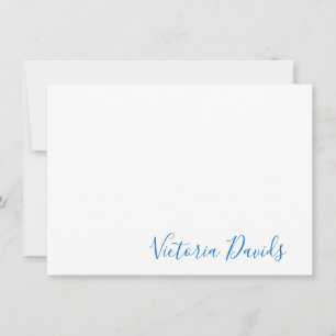 Elegant Medium Blue Personalised Signature Script Card
