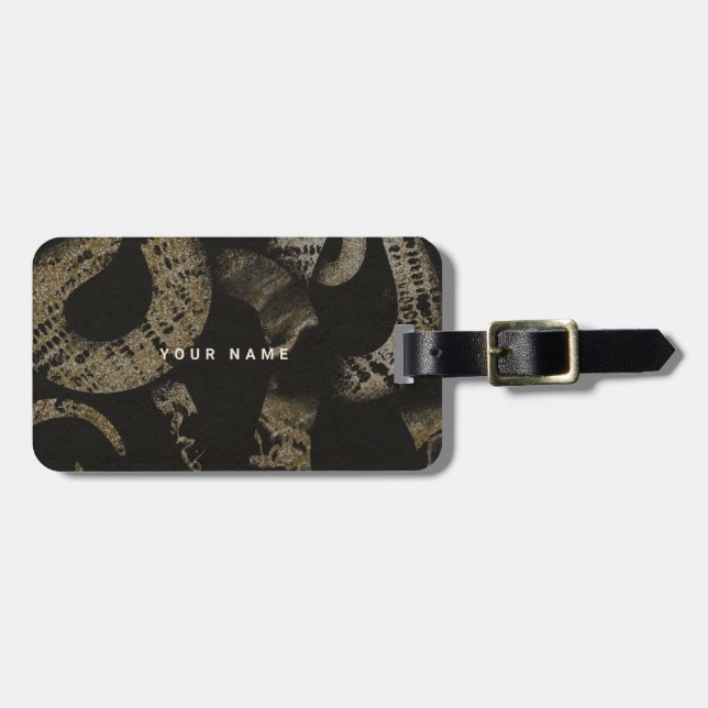 Elegant Medusa Snakes Art | Custom Name, Address Luggage Tag (Front Horizontal)
