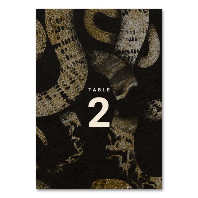 Elegant Medusa Snakes Luxury Art Wedding Table Number (Front)