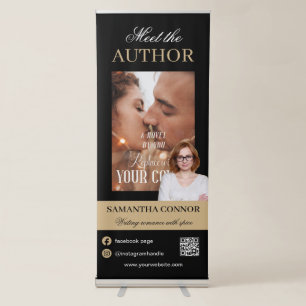 Elegant Meet the Author Romance Book Launch Retractable Banner