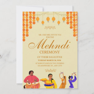 Elegant Mehndi Ceremony Invitation Card