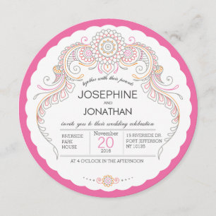Elegant Mehndi design wedding invitation