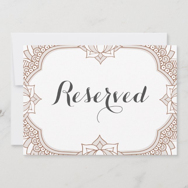 Elegant Mehndi Reserved Sign (Front)