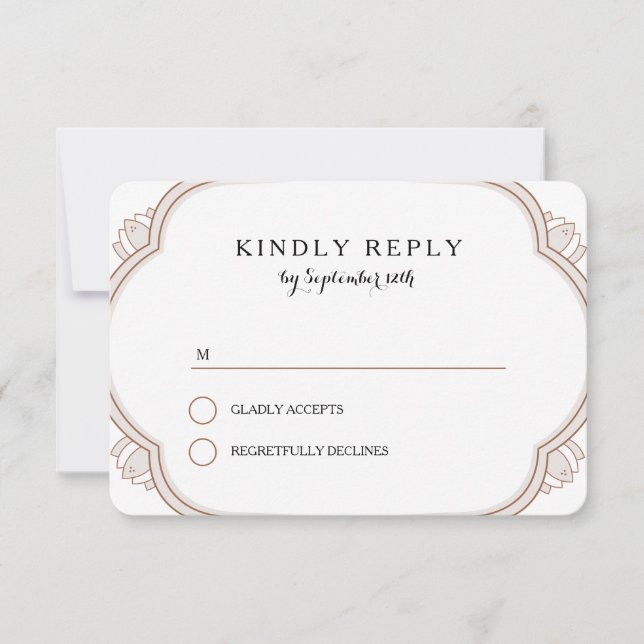 Elegant Mehndi rsvp Card (Front)