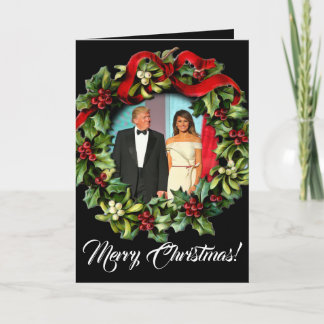 Elegant Melania & Donald Trump Christmas Greeting Holiday Card