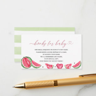 Elegant Melon Watercolor  baby shower books for ba Enclosure Card