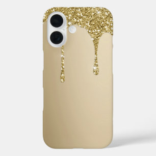 Elegant Melting Gold Glittery Glam iPhone 16 Case