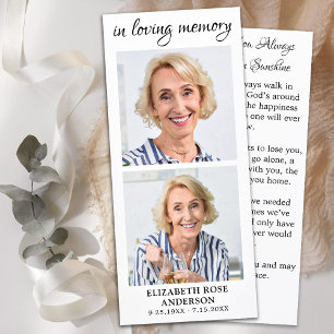 Elegant Memorial 2 Photo Funeral Prayer Card