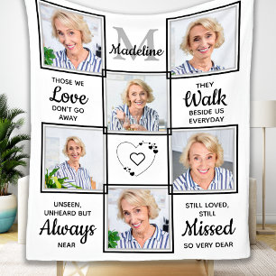Elegant Memorial 6 Photo Collage Personalised  Fleece Blanket