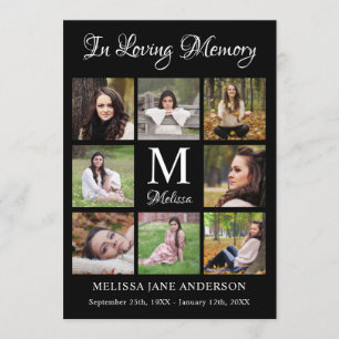 Elegant Memorial 8 Photo Order Of Service Funeral Programme