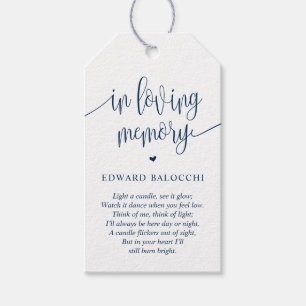 Elegant, Memorial Candle, Funeral Service Tag