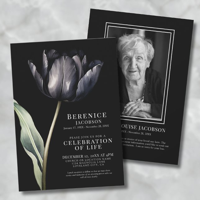 Elegant Memorial Celebration Of Life Funeral Invitation (Elegant Memorial Celebration Of Life Funeral Invitation)
