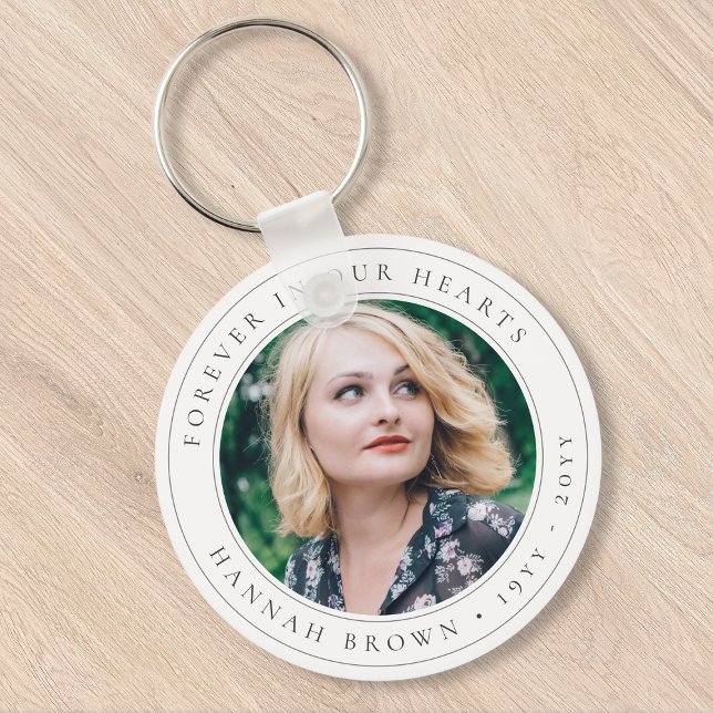 Elegant Memorial Chic Funeral Favour Photo Tribute Key Ring (Creator Uploaded)