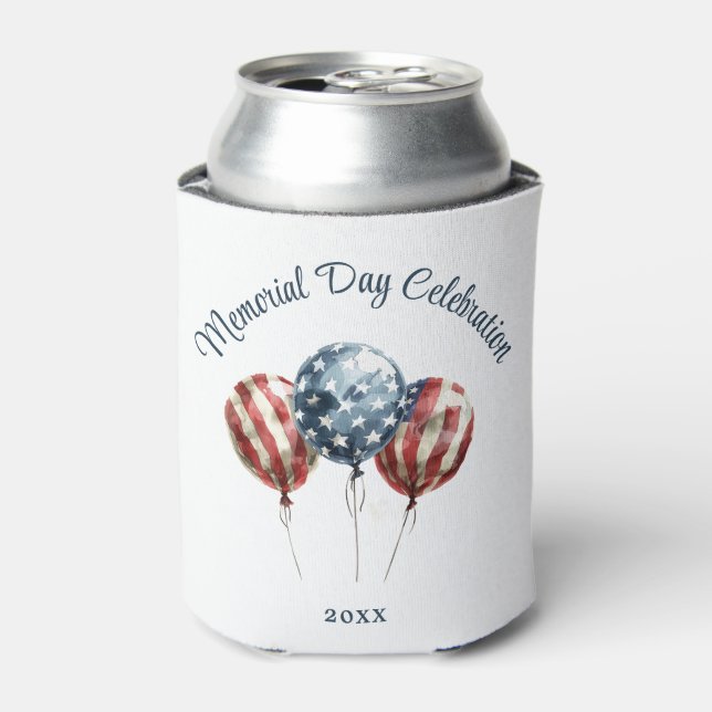 Elegant Memorial Day Party Can Cooler (Can Front)