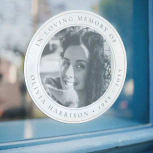 Elegant Memorial   Funeral Favour Black and White Window Cling