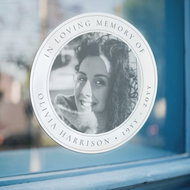 Elegant Memorial | Funeral Favour Black and White Window Cling (Creator Uploaded)