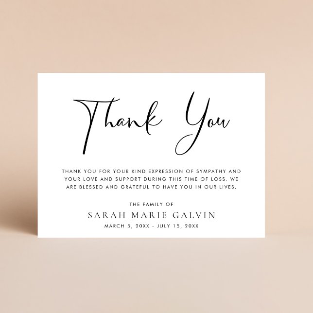 Elegant Memorial Funeral Thank You Card (Creator Uploaded)