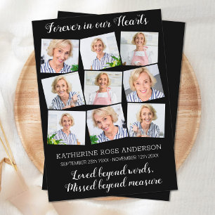 Elegant Memorial Keepsake Photo Collage Funeral  Thank You Card