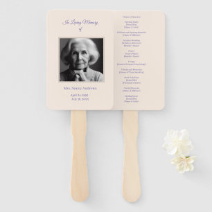 Elegant  Memorial Order of Service Program Funeral Hand Fan