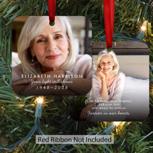 Elegant Memorial Photo Christmas Metal Tree Decoration