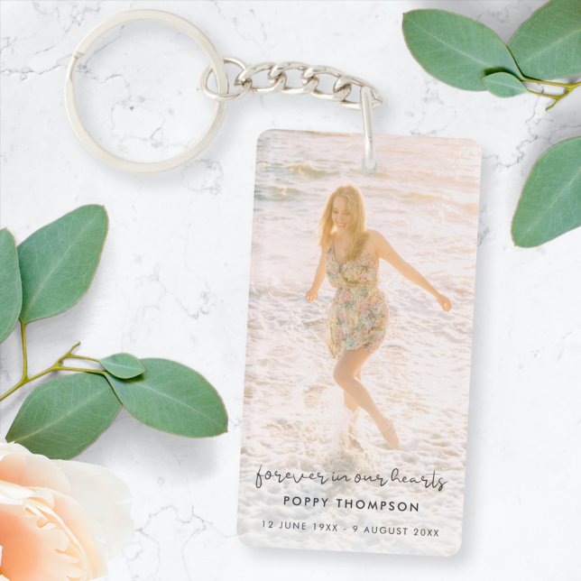 Elegant Memorial Photo | Funeral Favour Poem Memor Key Ring (Creator Uploaded)