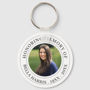 Elegant Memorial Photo Keepsake Design Key Ring