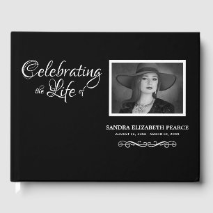 Elegant Memorial Photo   Keepsake Guest Book