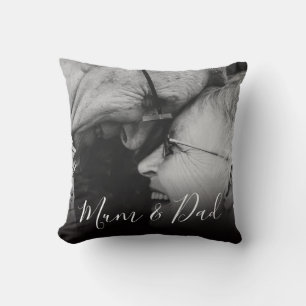 Elegant Memorial Photo   Mum & Dad Cushion