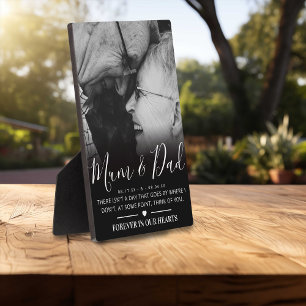Elegant Memorial Photo   Mum & Dad Plaque