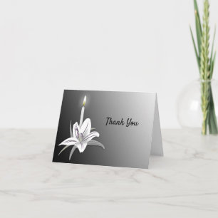 Elegant Memorial Thank You with Candle Flame Card