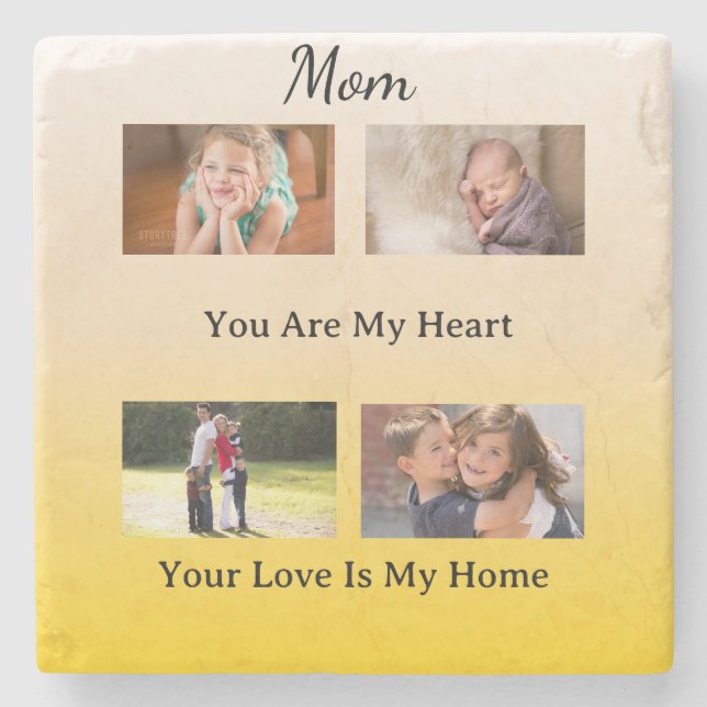 Elegant Memory - Mum, Your Love is Home Stone Coaster (Front)