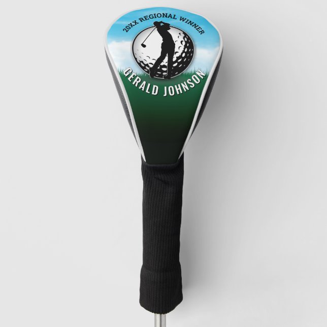 Elegant Men Golf Monogram Design Head Cover (Front)