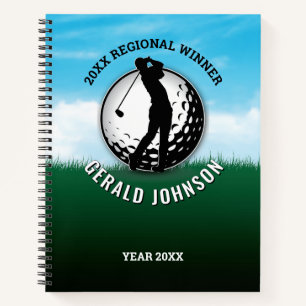 Elegant Men Golf Monogram Design Notebook
