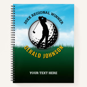 Elegant Men Golf Monogram Design Notebook